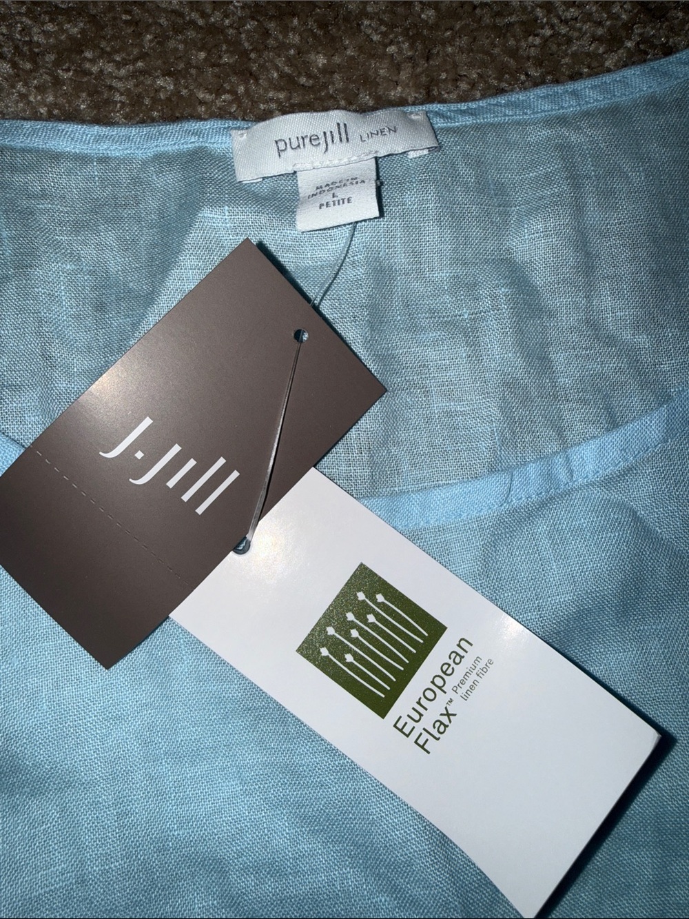J.Jill Pure Jill Linen Popover Top Size LP - European Flax - NWT - Picture 4 of 6